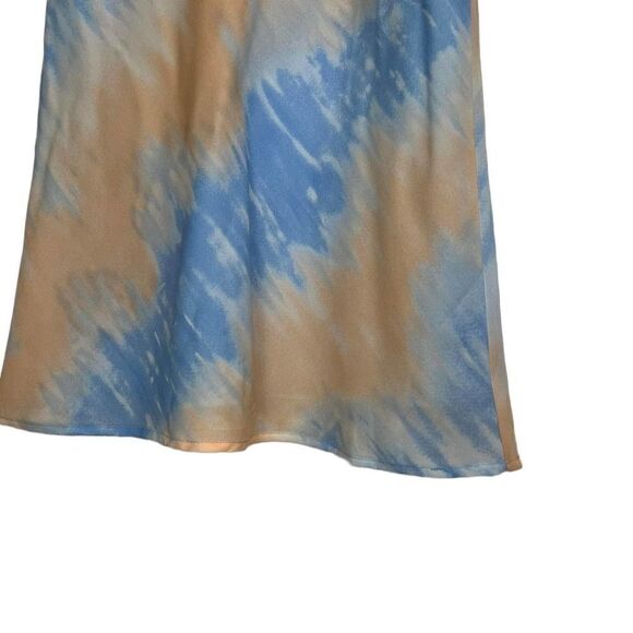 𝅺emory Park Midi‎ Skirt Blue Peach Size L - Picture 4 of 9